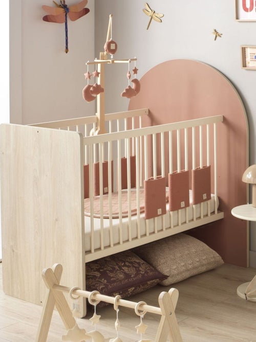 Lettino trasformabile da 120x60 a 90x190 - decoro in legno di quercia seppia, forma ad - SAUTHON - Kiabi