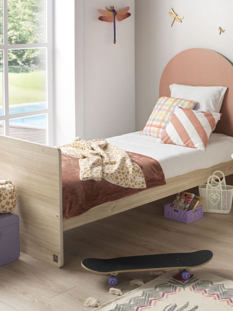 Lettino trasformabile da 120x60 a 90x190 - decoro in legno di quercia seppia, forma ad - SAUTHON Rosso - Kiabi
