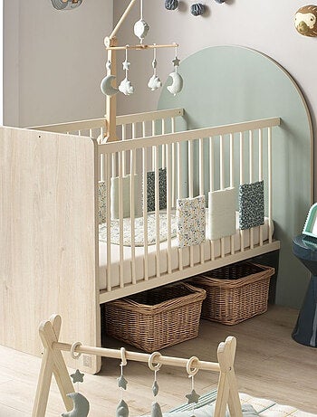Lettino trasformabile da 120x60 a 90x190 - decoro in legno di quercia seppia, forma ad - SAUTHON