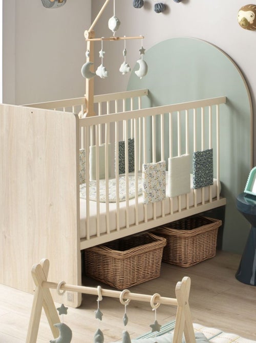 Lettino trasformabile da 120x60 a 90x190 - decoro in legno di quercia seppia, forma ad - SAUTHON - Kiabi