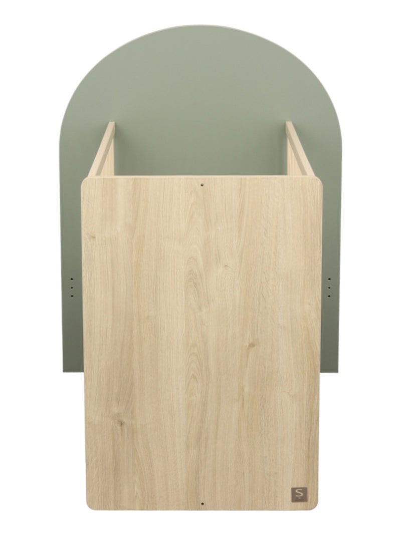 Lettino trasformabile da 120x60 a 90x190 - decoro in legno di quercia seppia, forma ad - SAUTHON Verde - Kiabi