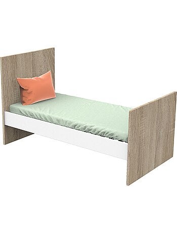 Lettino trasformabile in pannelli effetto legno e grigio 140 x 70 - SAUTHON