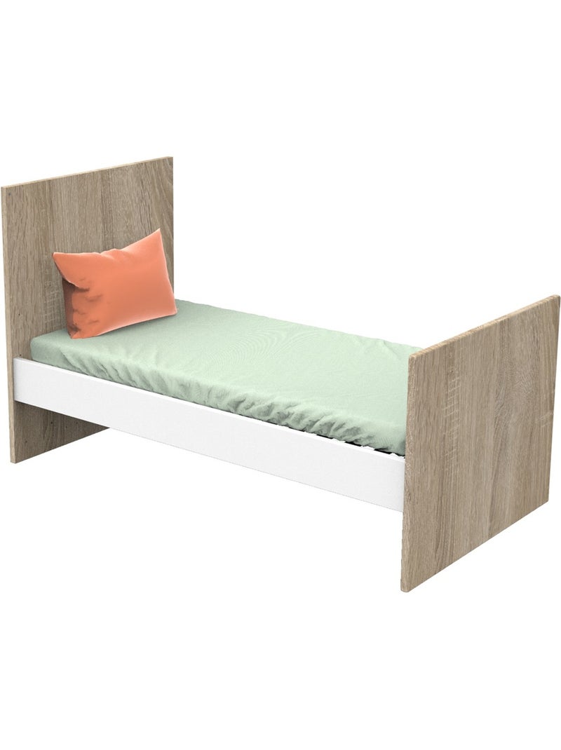 Lettino trasformabile in pannelli effetto legno e bianco 140 x 70 - SAUTHON Bianco - Kiabi