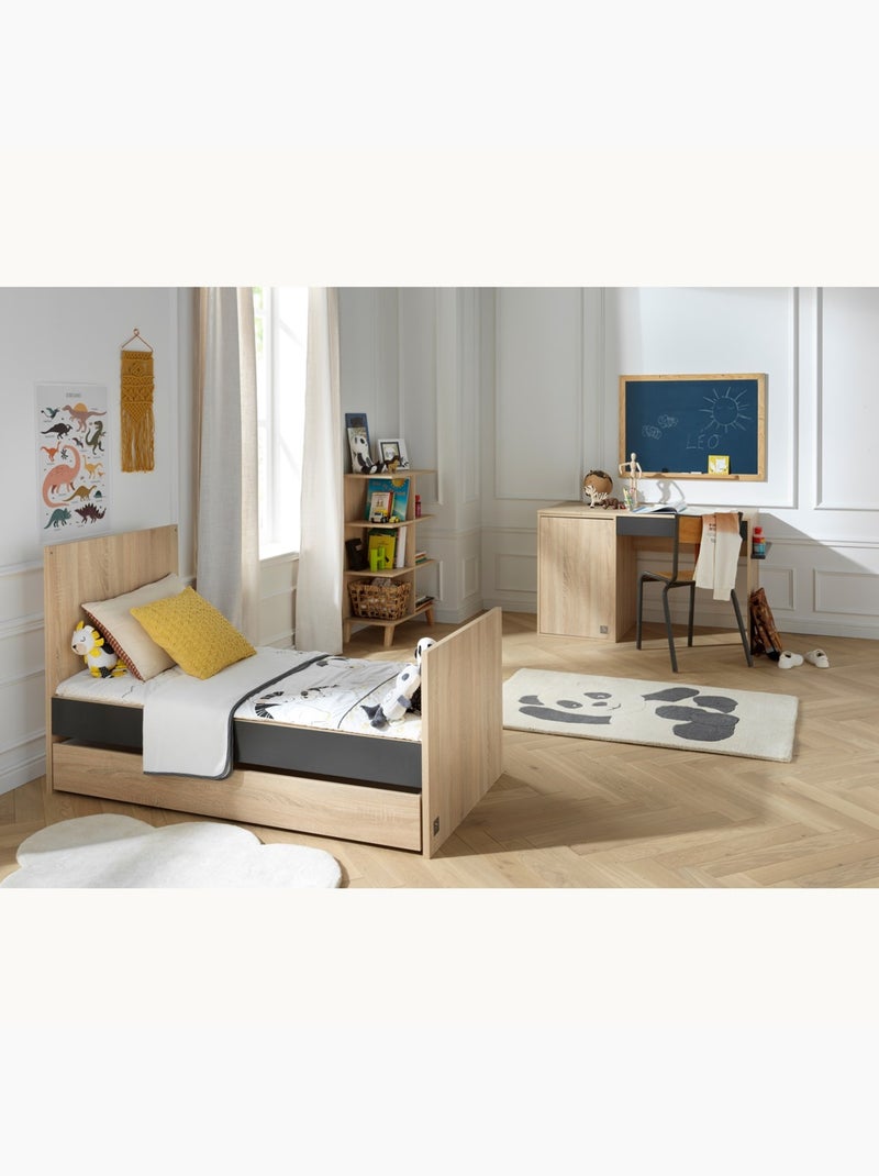 Lettino trasformabile in pannelli effetto legno e grigio 140 x 70 - SAUTHON Grigio - Kiabi