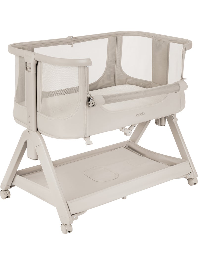 Lettino trasformabile lionelo luna - 0-9 kg - materasso incluso - altezza e inclinazione regolabili Beige chiaro - Kiabi