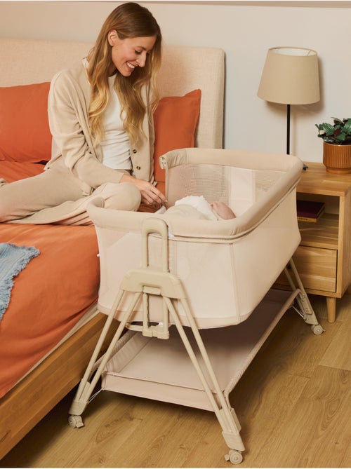 Lettino trasformabile LIONELO Luna - 0-9 kg - Materasso incluso - Altezza e inclinazione regolabili - Kiabi