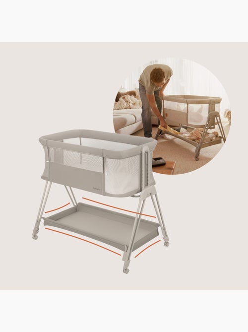 Lettino trasformabile LIONELO Luna - 0-9 kg - Materasso incluso - Altezza e inclinazione regolabili - Kiabi