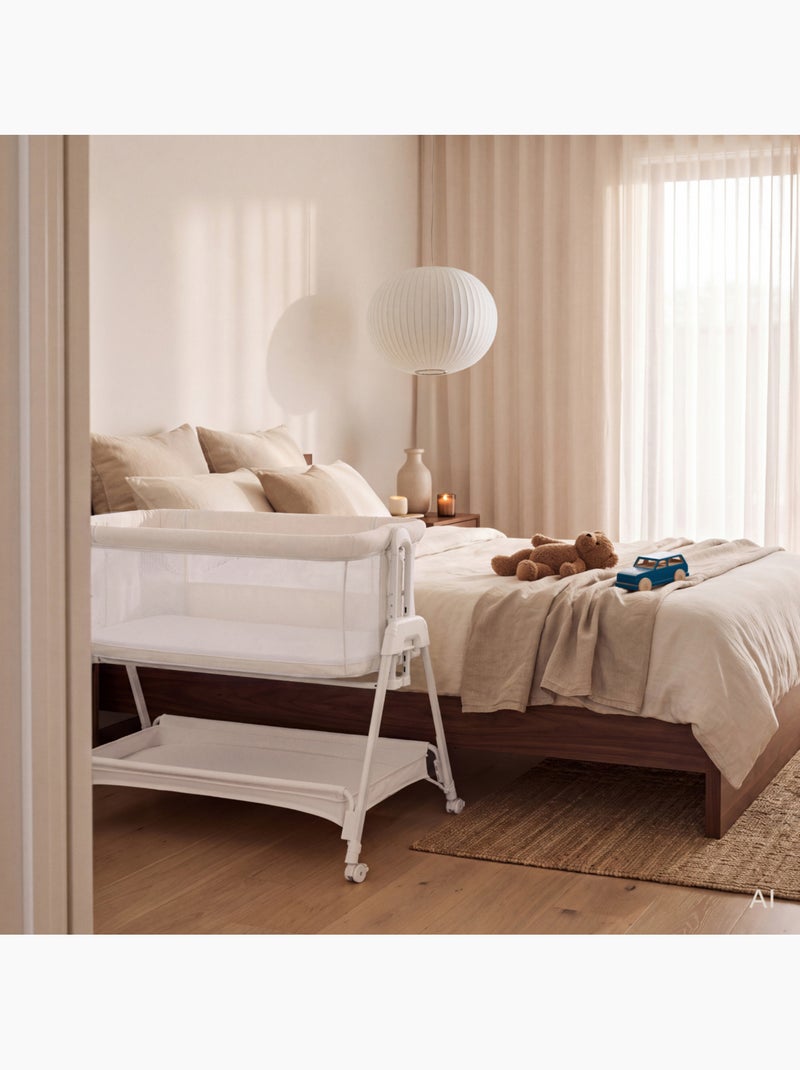 Lettino trasformabile lionelo luna - 0-9 kg - materasso incluso - altezza e inclinazione regolabili Bianco - Kiabi