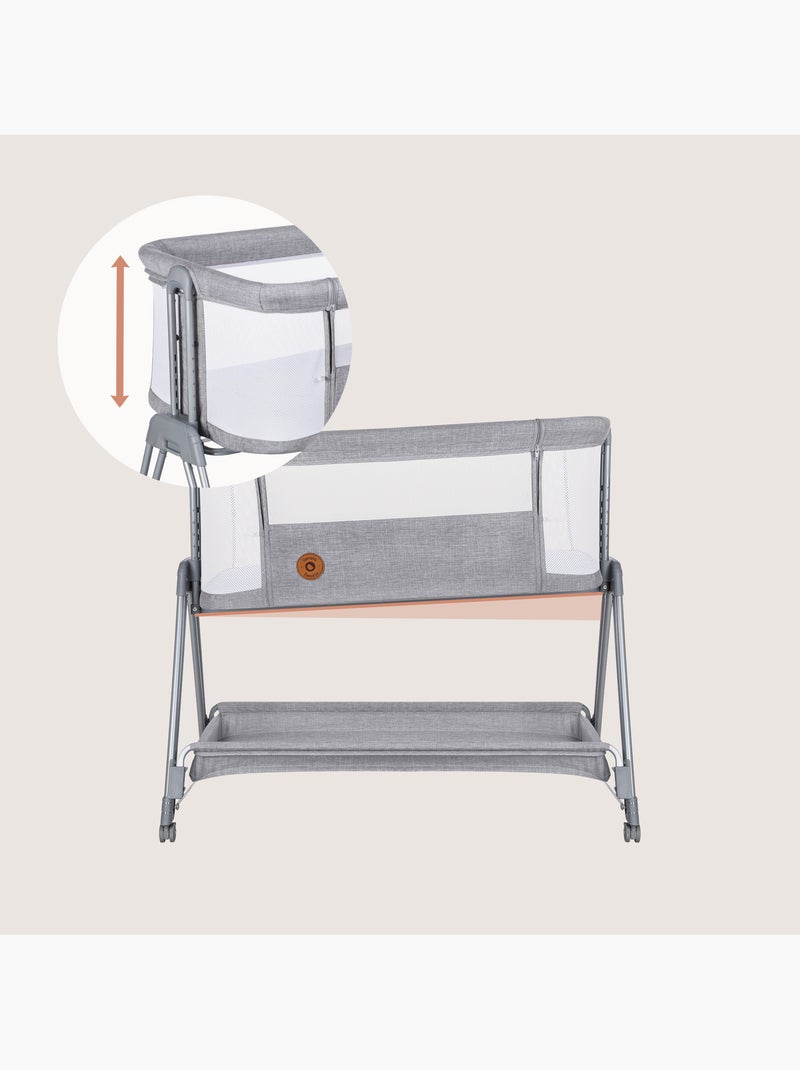Lettino trasformabile LIONELO Luna - 0-9 kg - Materasso incluso - Altezza e inclinazione regolabili Grigio - Kiabi