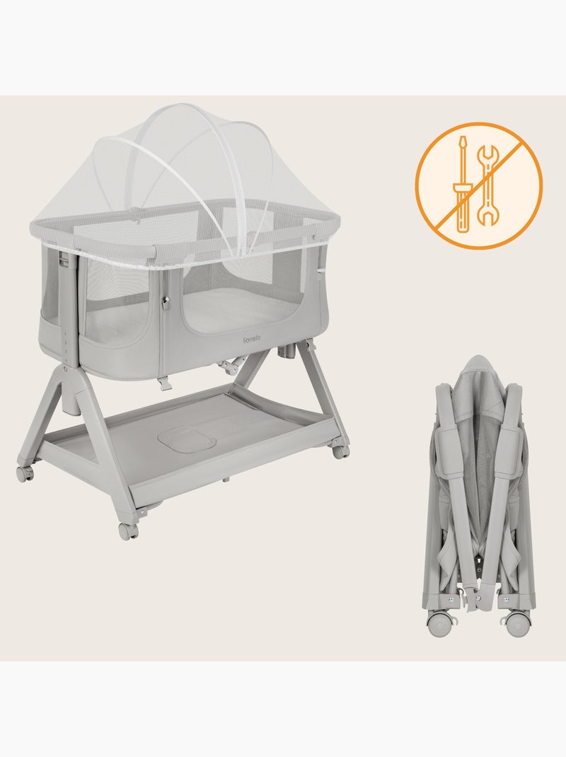 Lettino trasformabile lionelo luna - 0-9 kg - materasso incluso - altezza e inclinazione regolabili Grigio grigio - Kiabi