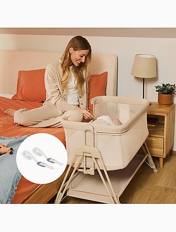 Lettino trasformabile LIONELO Luna - 0-9 kg - Materasso incluso - Altezza e inclinazione regolabili