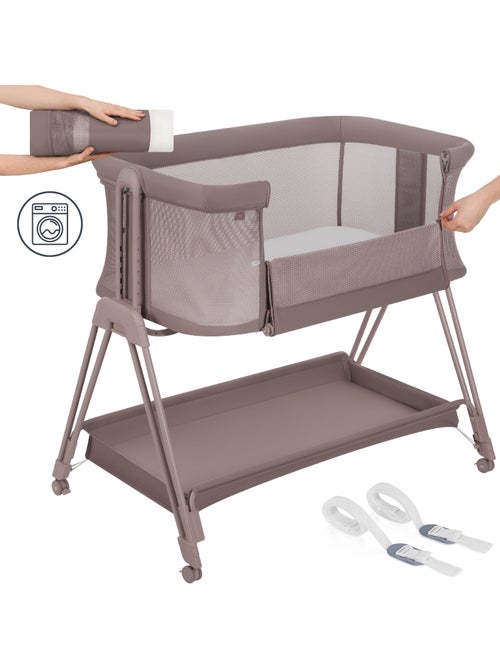 Lettino trasformabile LIONELO Luna - 0-9 kg - Materasso incluso - Altezza e inclinazione regolabili - Kiabi