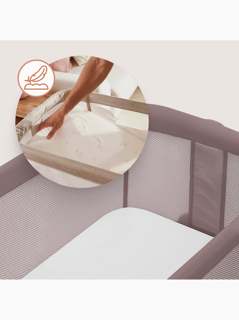 Lettino trasformabile LIONELO Luna - 0-9 kg - Materasso incluso - Altezza e inclinazione regolabili Tortora - Kiabi