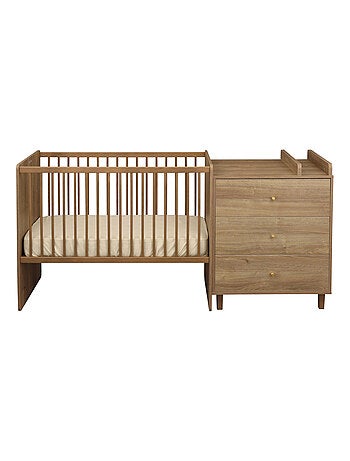 Letto 120x60, trasformabile in 90x190, arredamento in legno di quercia - SAUTHON
