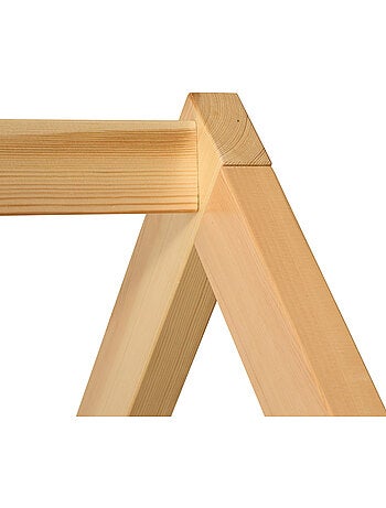 Letto a capanna per bambini bosco 2 cassetti 194,8x98x155,5 cm naturale