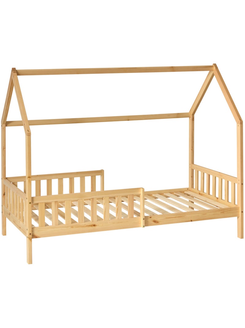 Letto a capanna per bambini bosco 2 cassetti 194,8x98x155,5 cm naturale Beige - Kiabi