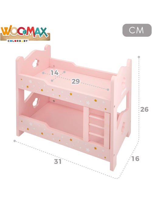 Letto a castello in legno per bambole woomax - Kiabi