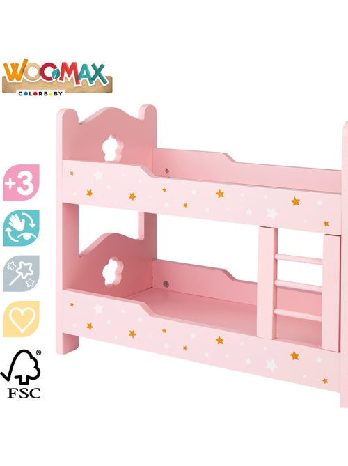 Letto a castello in legno per bambole woomax - Kiabi