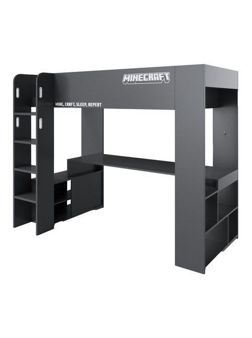 Letto a soppalco con scrivania integrata e illuminazione LED "Roba" – Minecraft - Kiabi