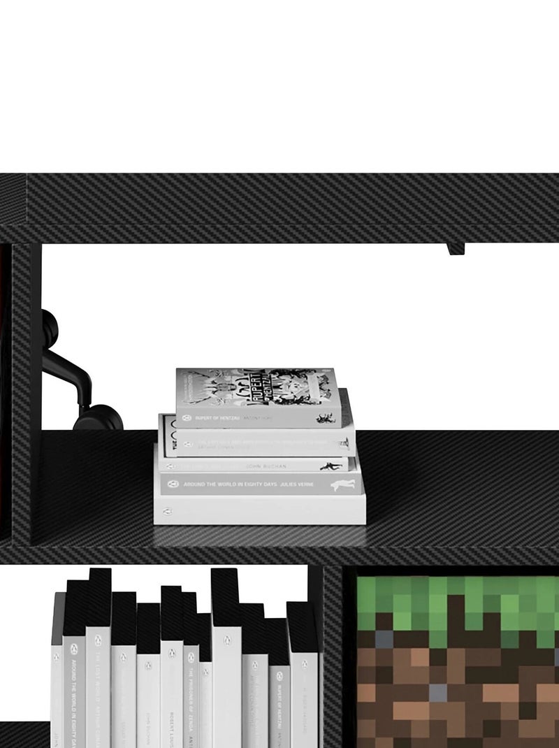 Letto a soppalco con scrivania integrata e illuminazione LED "Roba" – Minecraft Nero - Kiabi