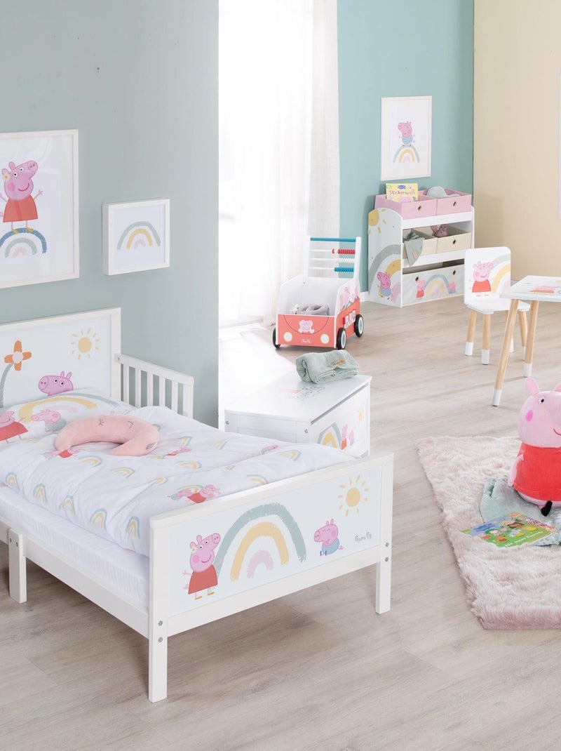 Letto bambino con sponde di sicurezza e biancheria – ROBA "Peppa Pig" Bianco Rosa Grigio - Kiabi