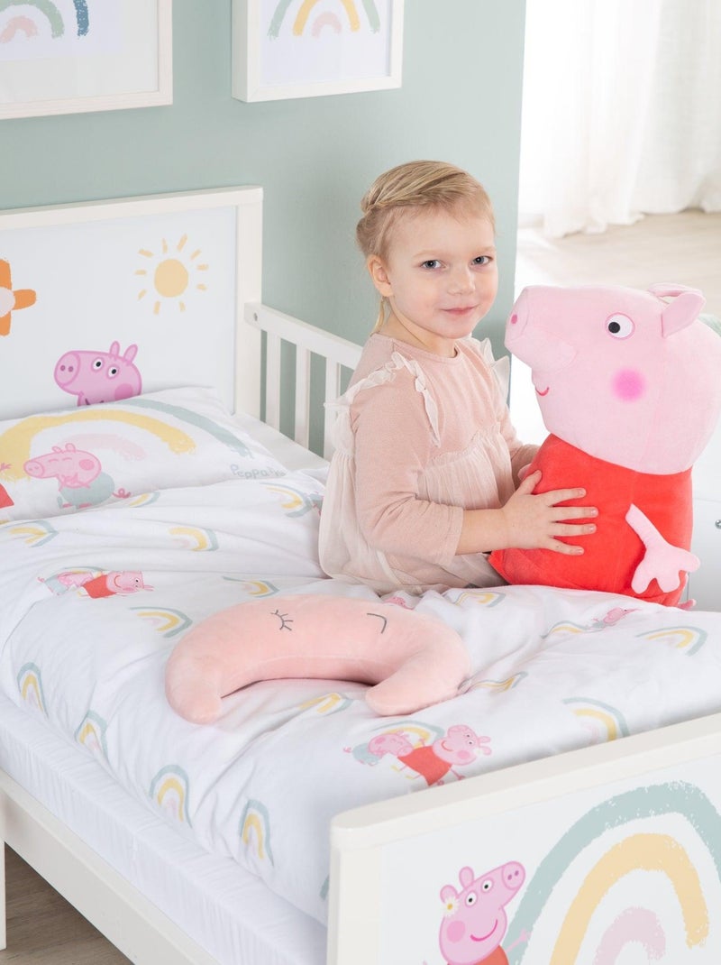 Letto bambino con sponde di sicurezza e biancheria – ROBA "Peppa Pig" Bianco Rosa Grigio - Kiabi