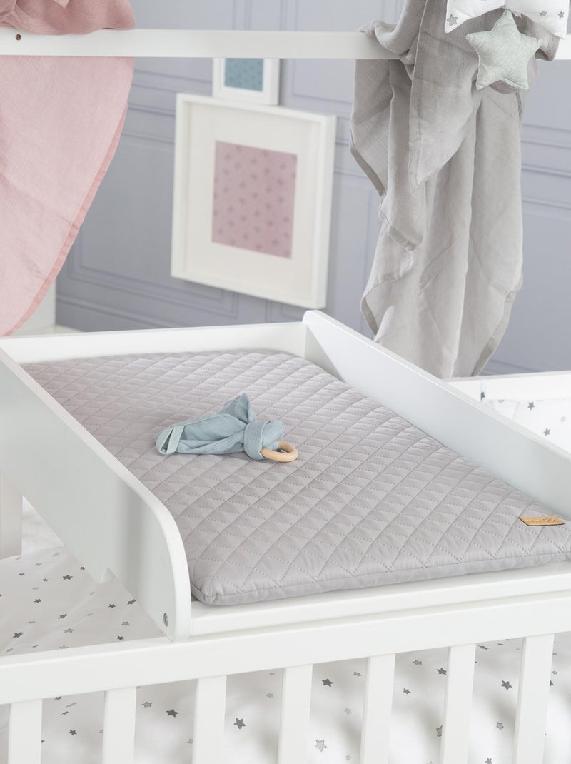 Letto bebè casetta con piano e fasciatoio – convertibile in letto cododo – "Roba" Bianco - Kiabi