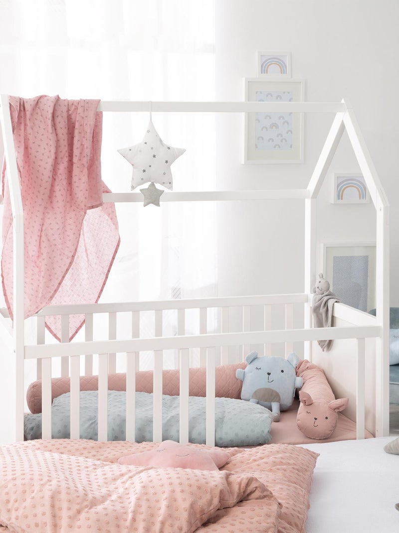 Letto bebè casetta con piano e fasciatoio – convertibile in letto cododo – "Roba" Bianco - Kiabi