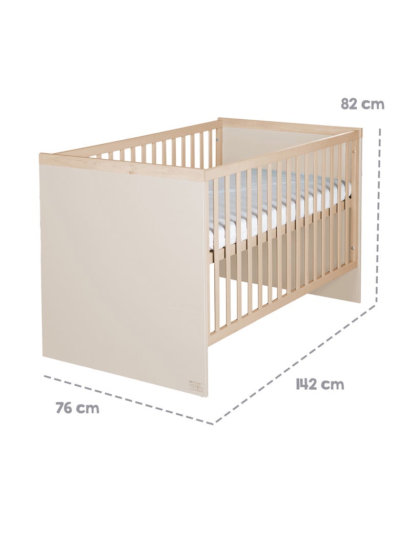 Letto bebè combinato minimalista 70×140 cm Elva – Roba Beige - Kiabi