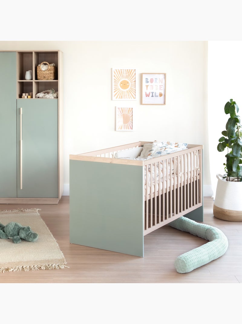 Letto bebè combinato minimalista 70×140 cm Selva – Roba Verde/Rosa - Kiabi