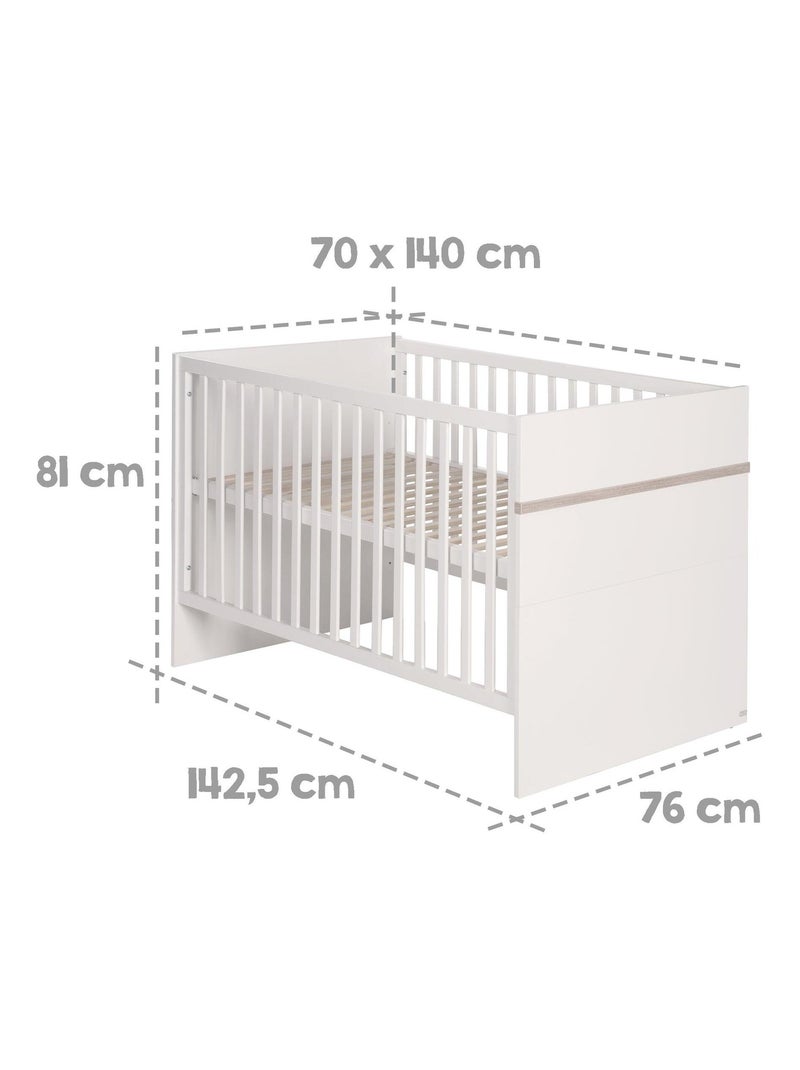 Letto bebè evolutivo con cassetto – convertibile in letto junior – altezza regolabile – Roba Moritz Bianco - Kiabi