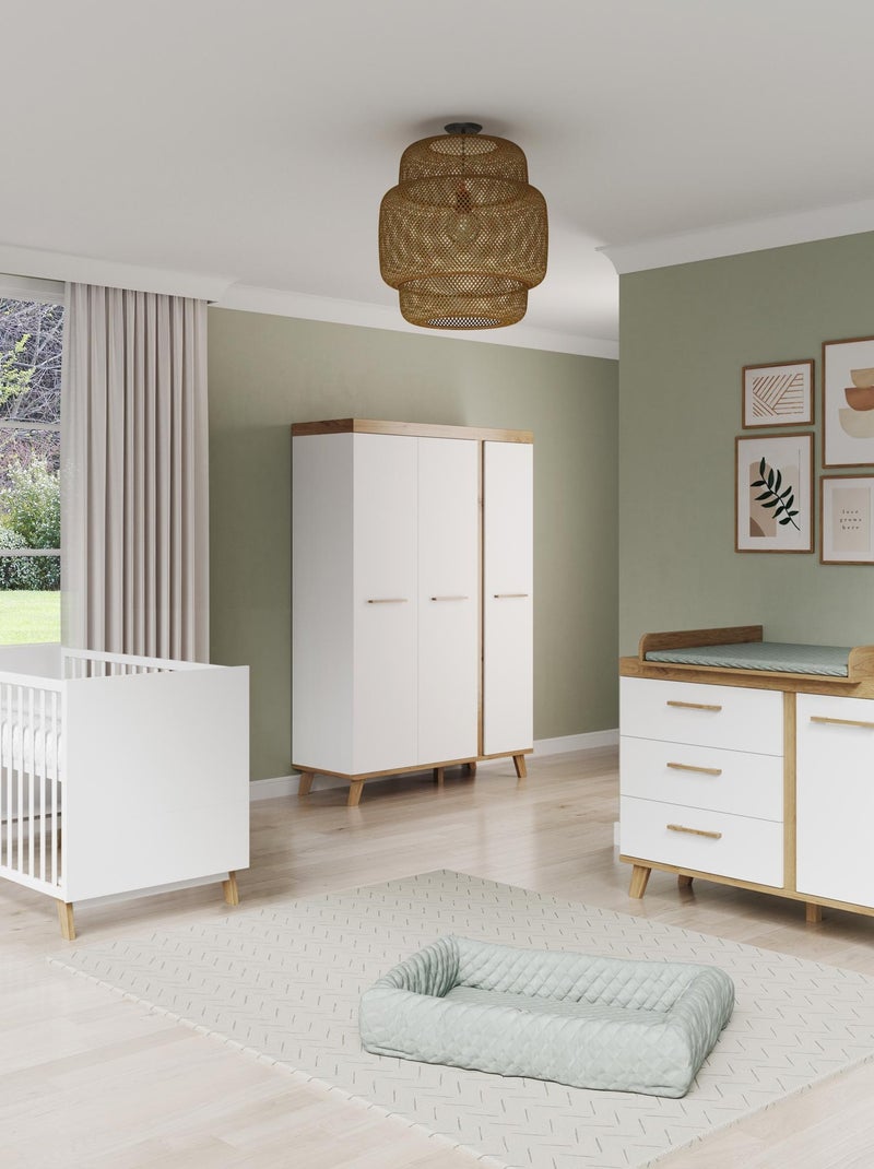 Letto bebè evolutivo convertibile in letto junior – design scandinavo – altezza regolabile Bianco Marrone - Kiabi