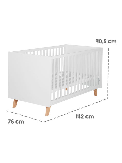 Letto bebè evolutivo convertibile in letto junior – design scandinavo – altezza regolabile - Kiabi