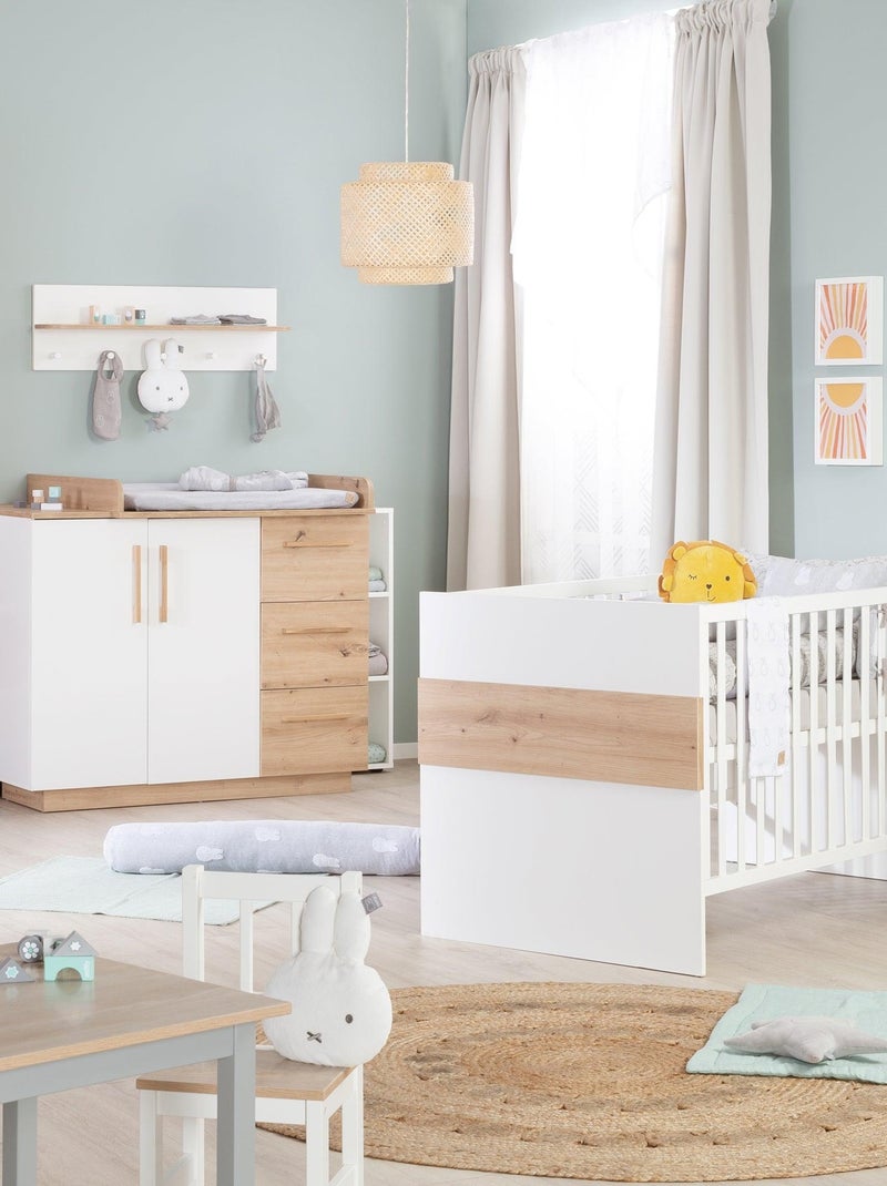 Letto bebè evolutivo convertibile in letto junior fino a 7 anni – altezza regolabile – "Roba Lion" Bianco Marrone - Kiabi