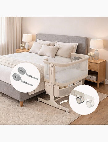 Letto co-sleeping 3 in 1 LIONELO Jodie - Culla - Regolabile in altezza e inclinazione