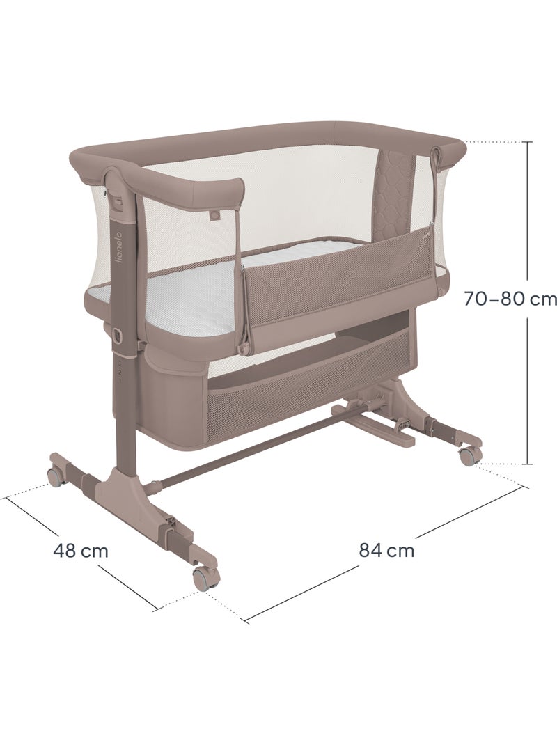 Letto co-sleeping 3 in 1 LIONELO Jodie - Culla - Regolabile in altezza e inclinazione Tortora - Kiabi