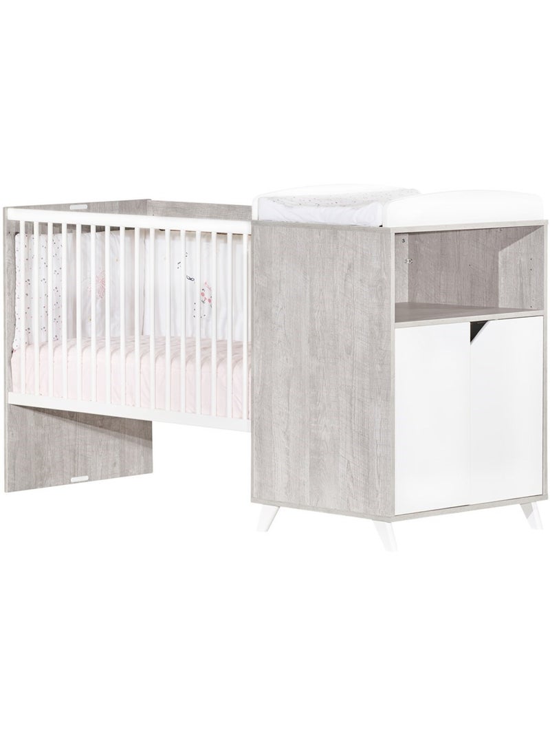 Letto combinato 120x60, convertibile in 90x190 in - BABYPRICE Bianco Grigio - Kiabi