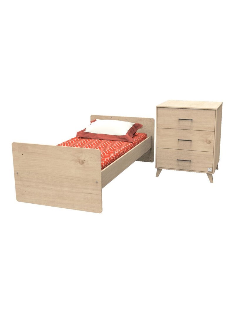Letto combinato 120x60 trasformabile in 90x190 - SAUTHON Marrone - Kiabi