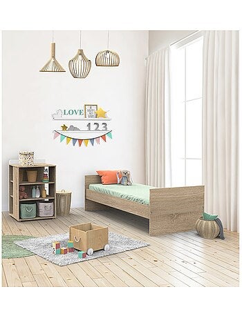 Letto combinato 120x60cm trasformabile in 90x190cm in pannelli effetto legno e - SAUTHON