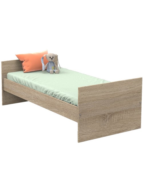 Letto combinato 120x60cm trasformabile in 90x190cm in pannelli effetto legno e - SAUTHON - Kiabi