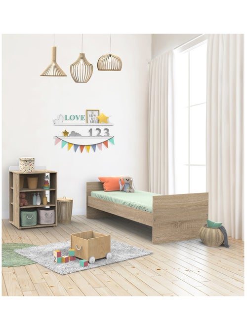 Letto combinato 120x60cm trasformabile in 90x190cm in pannelli effetto legno e - SAUTHON - Kiabi