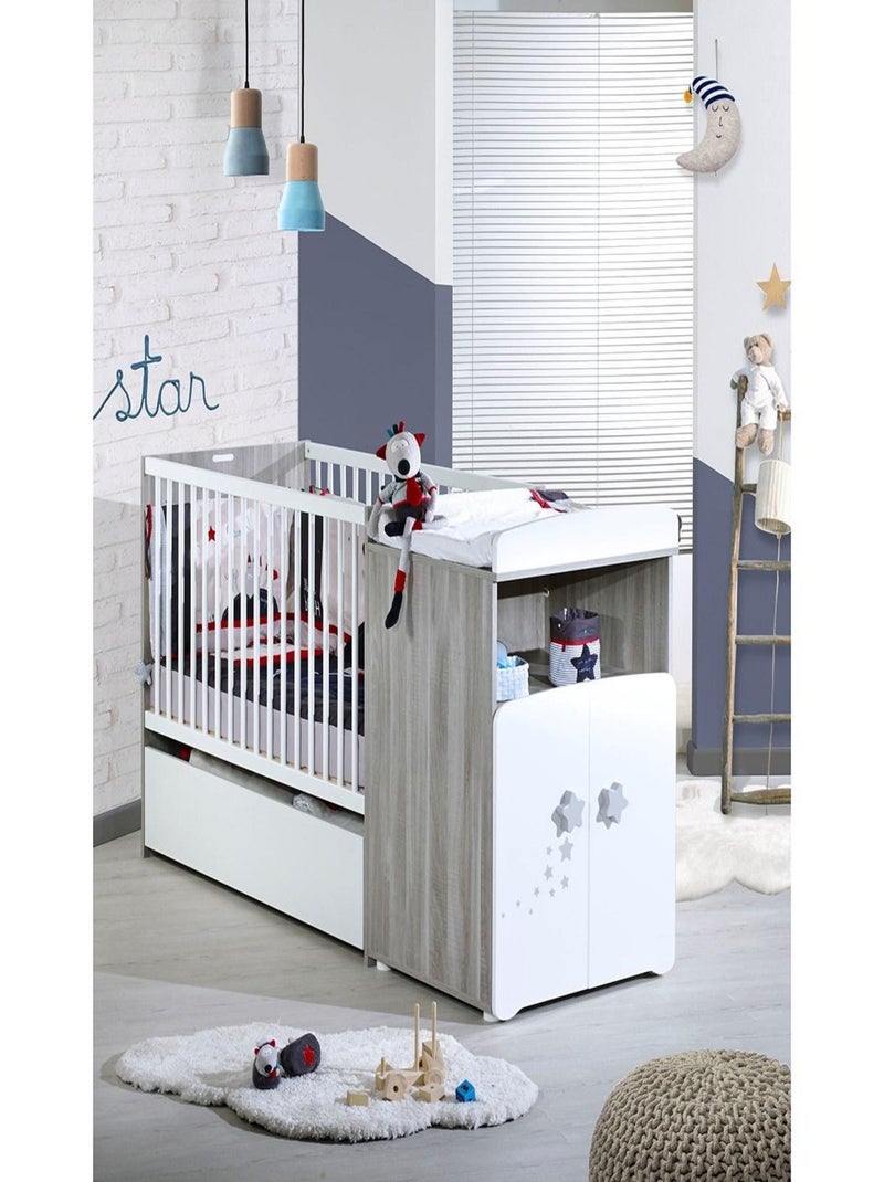 Letto combinato in legno trasformabile da 120x60 a - BABYPRICE Bianco - Kiabi