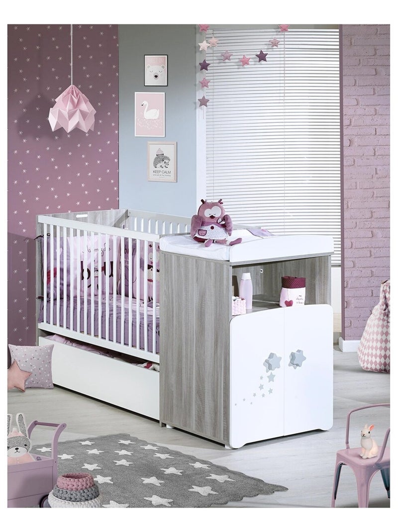 Letto combinato in legno trasformabile da 120x60 a - BABYPRICE Bianco - Kiabi