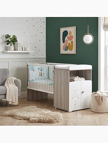 Letto combinato trasformabile da 120x60 a 90x190 in legno - BABYPRICE