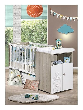 Letto combinato trasformabile da 120x60 a 90x190 in legno - BABYPRICE
