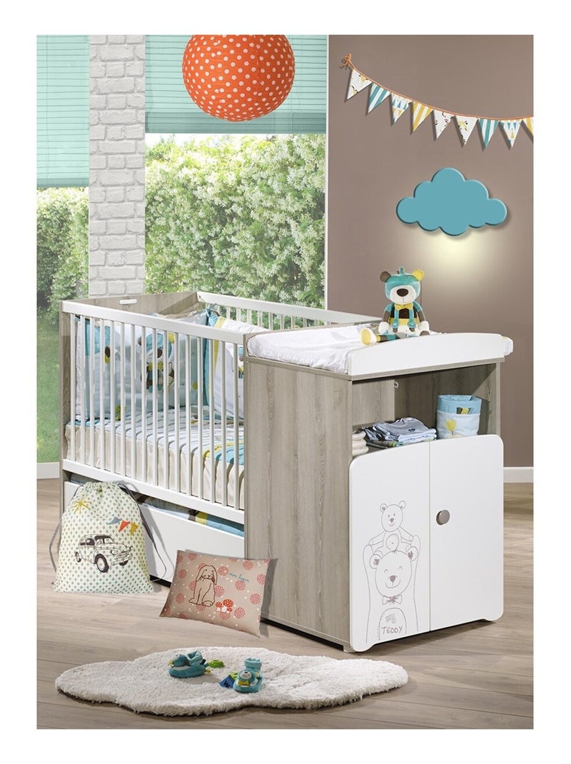 Letto combinato trasformabile da 120x60 a 90x190 in legno - BABYPRICE Bianco - Kiabi