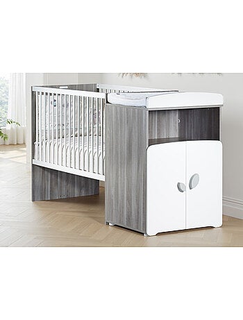Letto combinato trasformabile da 120x60 a 90x190 in legno - BABYPRICE