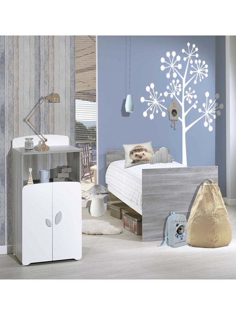 Letto combinato trasformabile da 120x60 a 90x190 in legno - BABYPRICE Grigio - Kiabi
