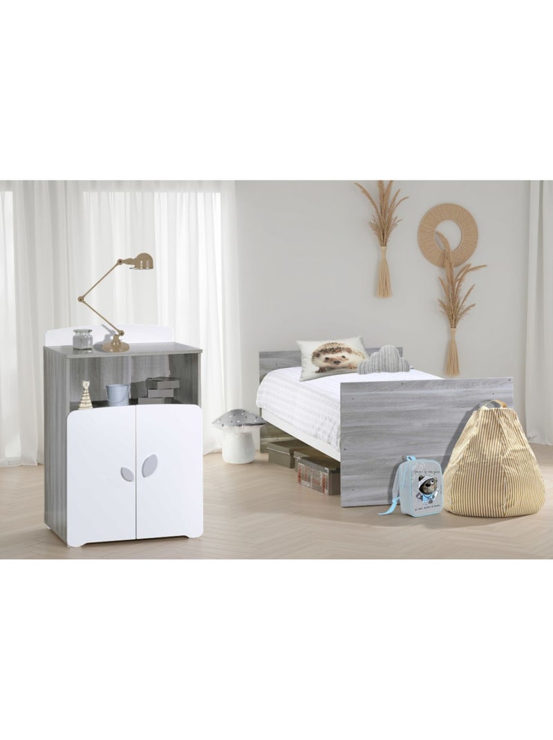 Letto combinato trasformabile da 120x60 a 90x190 in legno - BABYPRICE Grigio - Kiabi