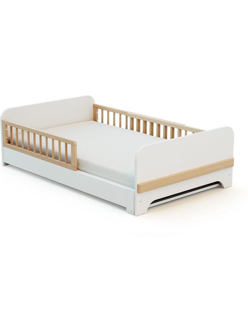 Letto estensibile per bambini in legno 80x140-165-190 carrousel con materasso Bianco - Kiabi